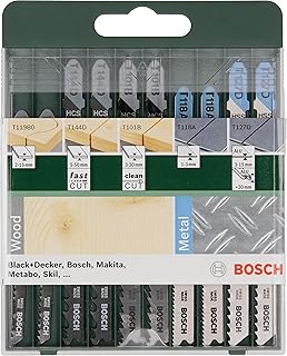 Bosch Accessories 10 pièces Jeu de lames de scie sauteuse Wood and Metal (bois et métal, accessoires emmanchement à deux dents de la scie sauteuse) - Image 1