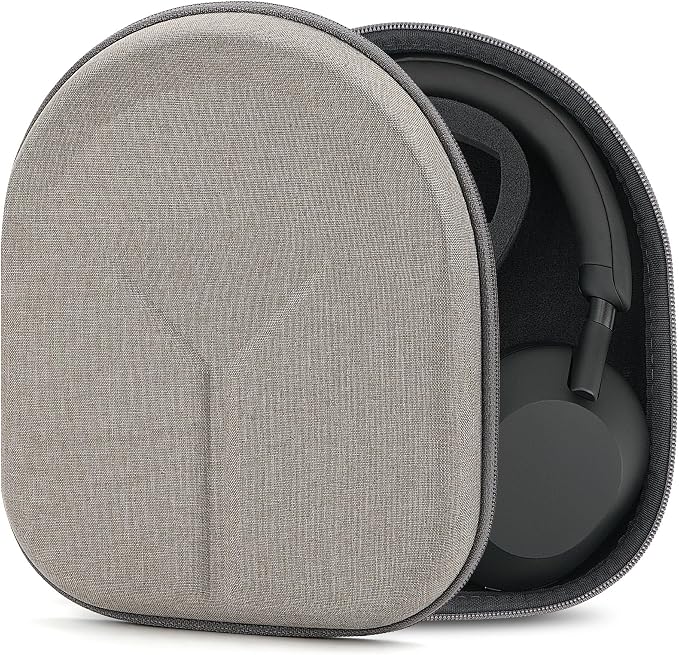 Geekria Shield Headphone Case Compatible with Sony WH-1000XM5, WH-1000XM4, WH-1000XM3, WH-1000XM2, WH-910N, Replacement Hard Carrying Case with Cable Storage (Light Brown) - Image 1