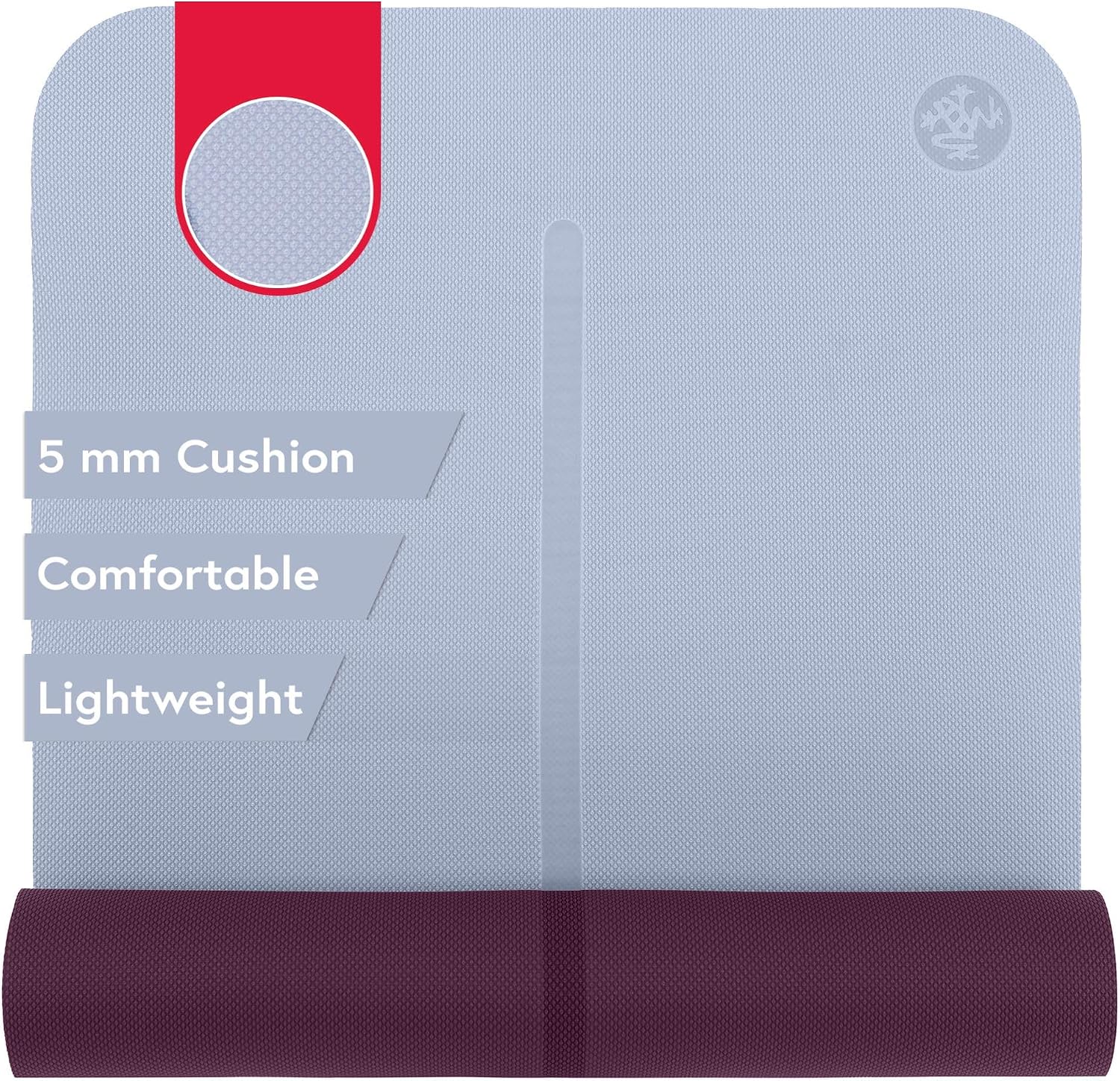 Manduka Begin Tapis de yoga – Tapis de yoga premium de 5 mm d'épaisseur avec bande d'alignement, tapis pour débutant en plusieurs couleurs - Image 1