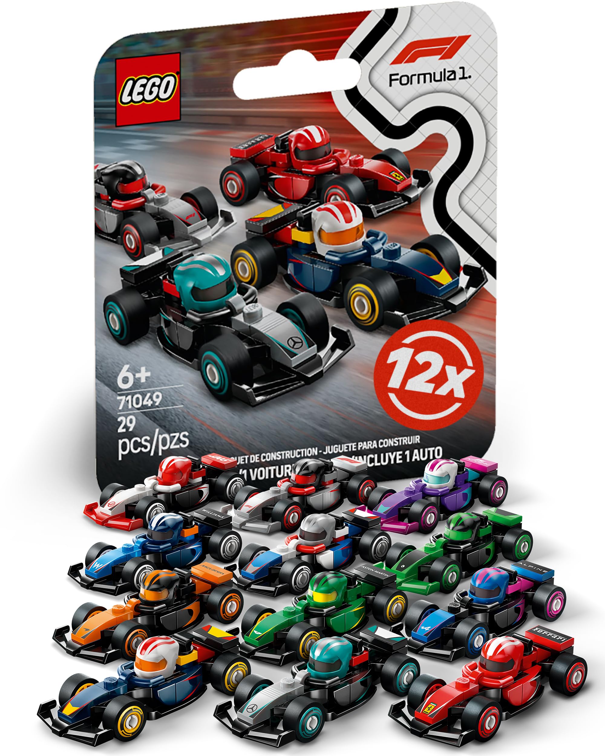 LEGO F1 Series Race Car with 12 Formula 1 Cars: Complete Lego Minifigure Kit Series 71049 - Image 1