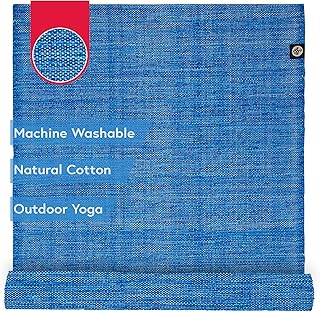 Shala Hand Woven Yoga Mat Ideal for Travel and Outdoor Meditation | Made of Recycled Cotton | 71" x 26" - Image 1