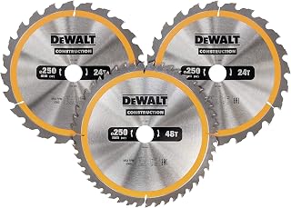 DEWALT - Set de 3 lames de scie circulaire stationnaire - disque tranchant 40 dents - outillage résistant aux clous et durable - DT1963-QZ - Image 1