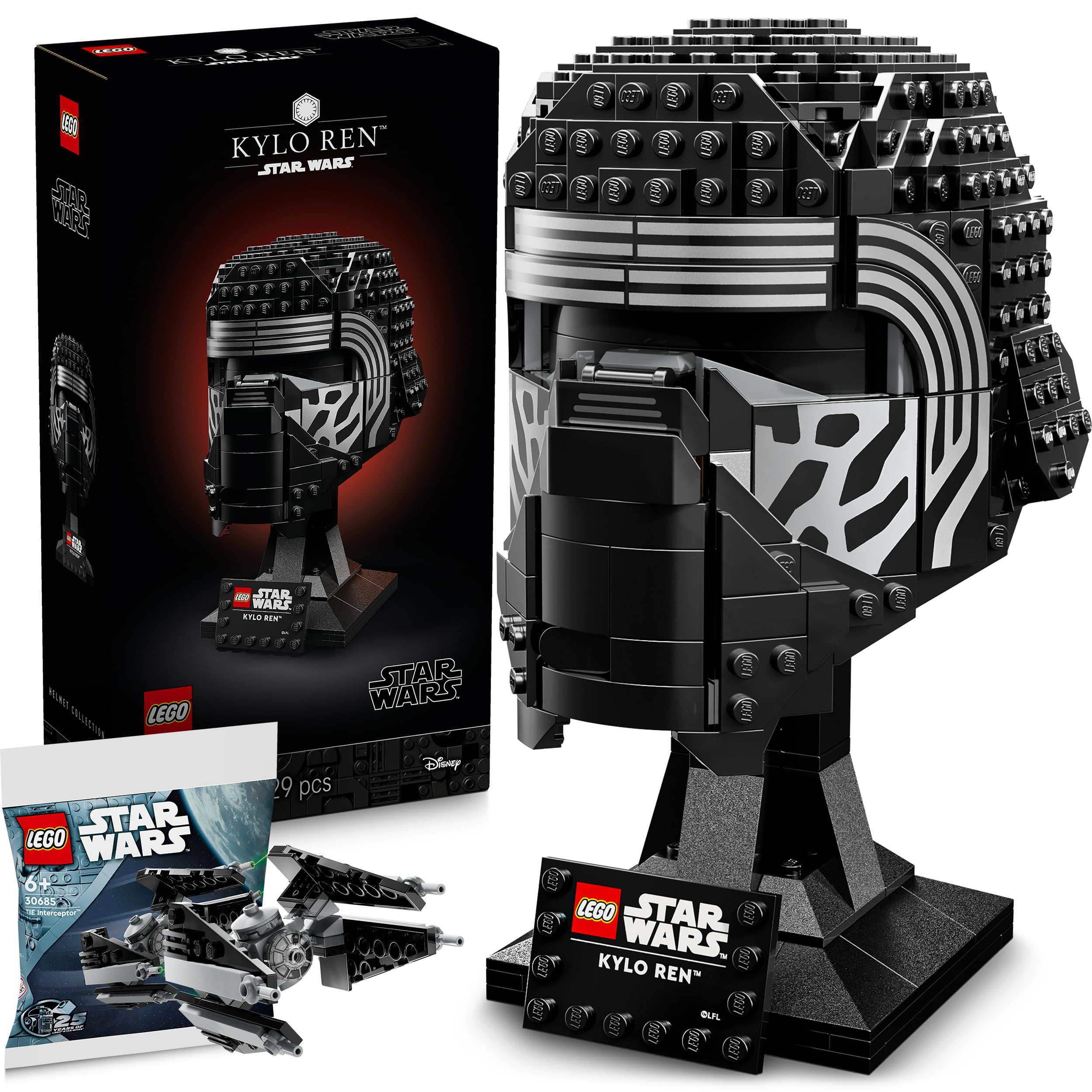 Lego Star Wars Kylo Ren Helmet Lego Kylo Ren 75415 with Tie-Interceptor Polybag 30685, Exclusive - Image 1