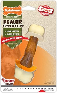 Thigh Bone Alternative - No Mess Chew Toy, Beef Flavour, for Medium Dogs (up to 16kg), Powerful/Extreme Chew Dogs - Image 1