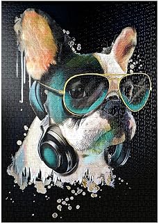 MyPuzzle French Bulldog with Earphones - Premium 1000 Piece Puzzle - Galaxy Puzzle Special Collection MyPuzzle - Image 1
