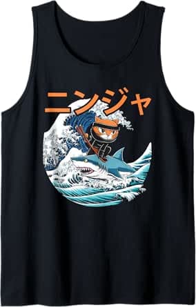 Katakana Ninja Super Wave Requin Débardeur