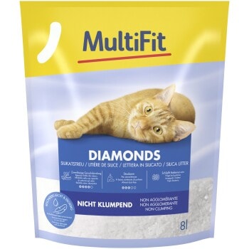 MultiFit Diamonds Litière silice non-agglomérante 8 l - Image 1