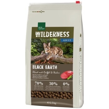 REAL NATURE WILDERNESS Black Earth Adult Bœuf, buffle et poulet 2,5 kg - Image 1