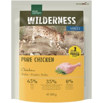 REAL NATURE WILDERNESS Croquettes pour chat, Adulte, Poulet Pur 300 g - Image 1