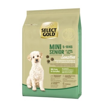 SELECT GOLD Sensitive Croquettes Chien Senior Mini Canard aux pommes de terre 1 kg - Image 1
