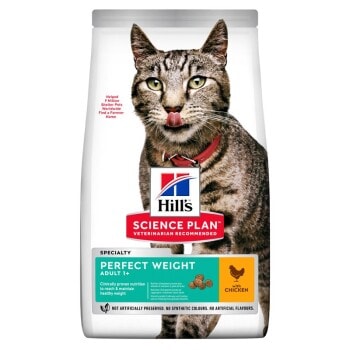 Hill's Science Plan Croquettes pour chat, Adulte Perfect Weight, au poulet 7 kg - Image 1