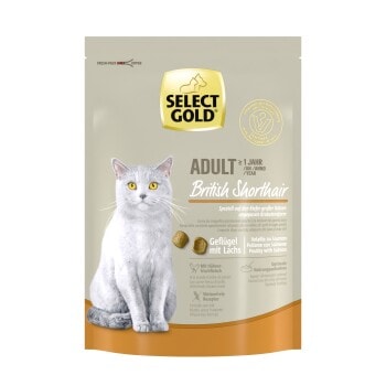 SELECT GOLD British Shorthair Croquettes Chat Adulte Volaille & saumon 300 g - Image 1