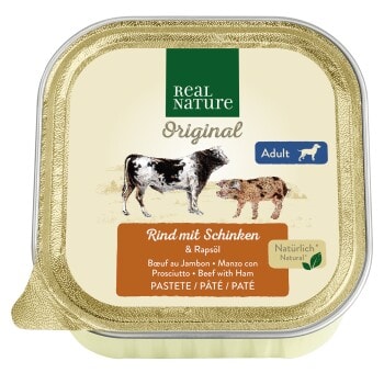 REAL NATURE Adult Bœuf et jambon 17x100 g - Image 1