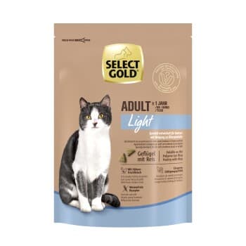SELECT GOLD croquettes pour chat Light Adult Volaille & riz 300 g