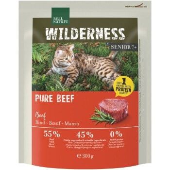 REAL NATURE WILDERNESS Croquettes pour chat, Senior, Pur Bœuf 300 g - Image 1