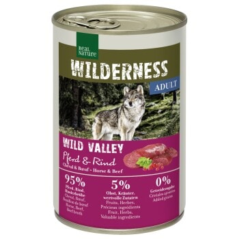 REAL NATURE WILDERNESS Nourriture humide Chien Adulte Wild Valley Cheval et Bœuf 6x400 g - Image 1