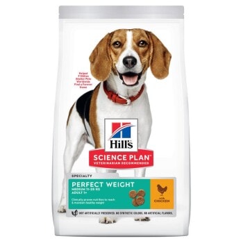 Hill's Science Plan Croquettes pour chien, Adulte, Medium, Perfect Weight, au poulet 12 kg - Image 1