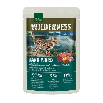 REAL NATURE Wilderness Adult 12 x 85 g Dark Fjord sanglier au canard et au renne 12x85 g - Image 1