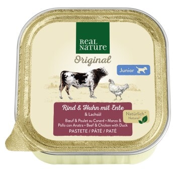 REAL NATURE Junior Bœuf et Poulet au Canard 17x100 g - Image 1