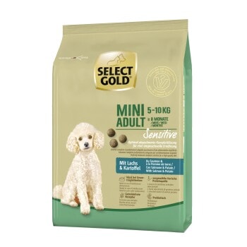 SELECT GOLD Sensitive Croquettes Chien Adulte Mini Saumon et pomme de terre Saumon aux Pommes de terre 1 kg - Image 1