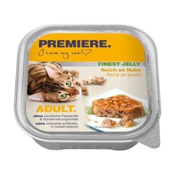 PREMIERE Adult Gelee saumon 16 x 100 g Riche en poulet 16x100 g - Image 1