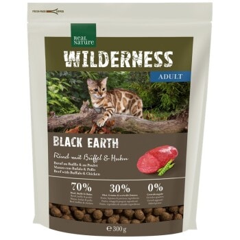 REAL NATURE WILDERNESS Black Earth Adult Bœuf, buffle et poulet 300 g - Image 1