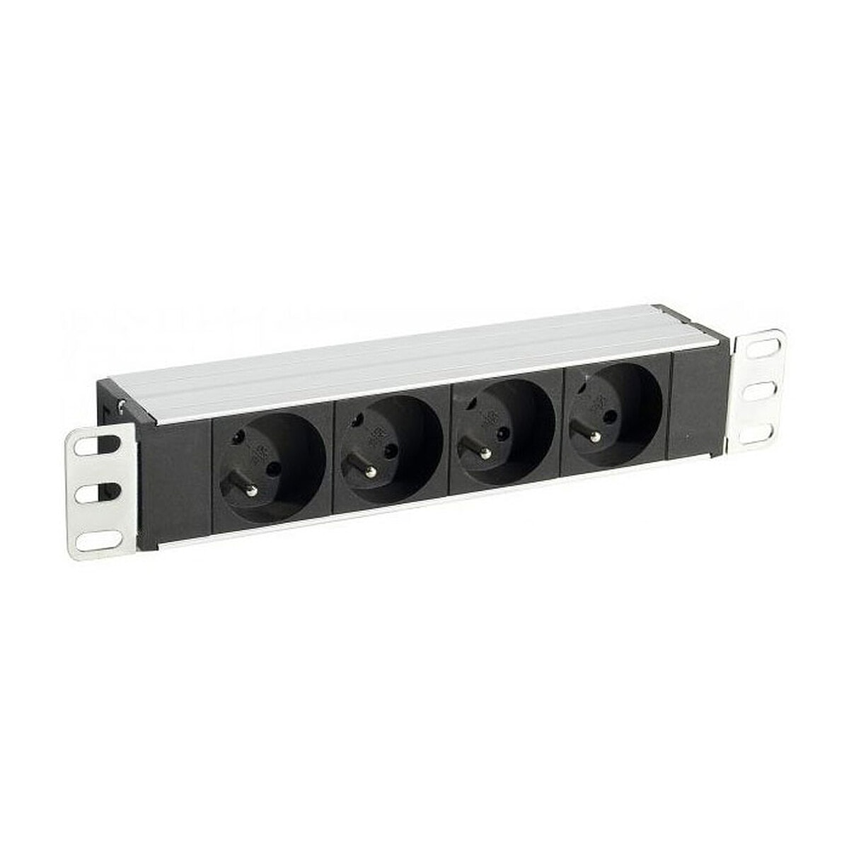 Multiprise rackable pour armoire réseau - longueur 10'' - hauteur 1U - 4 prises CEE 7/5 - fiche CEE 7/7 - Image 1