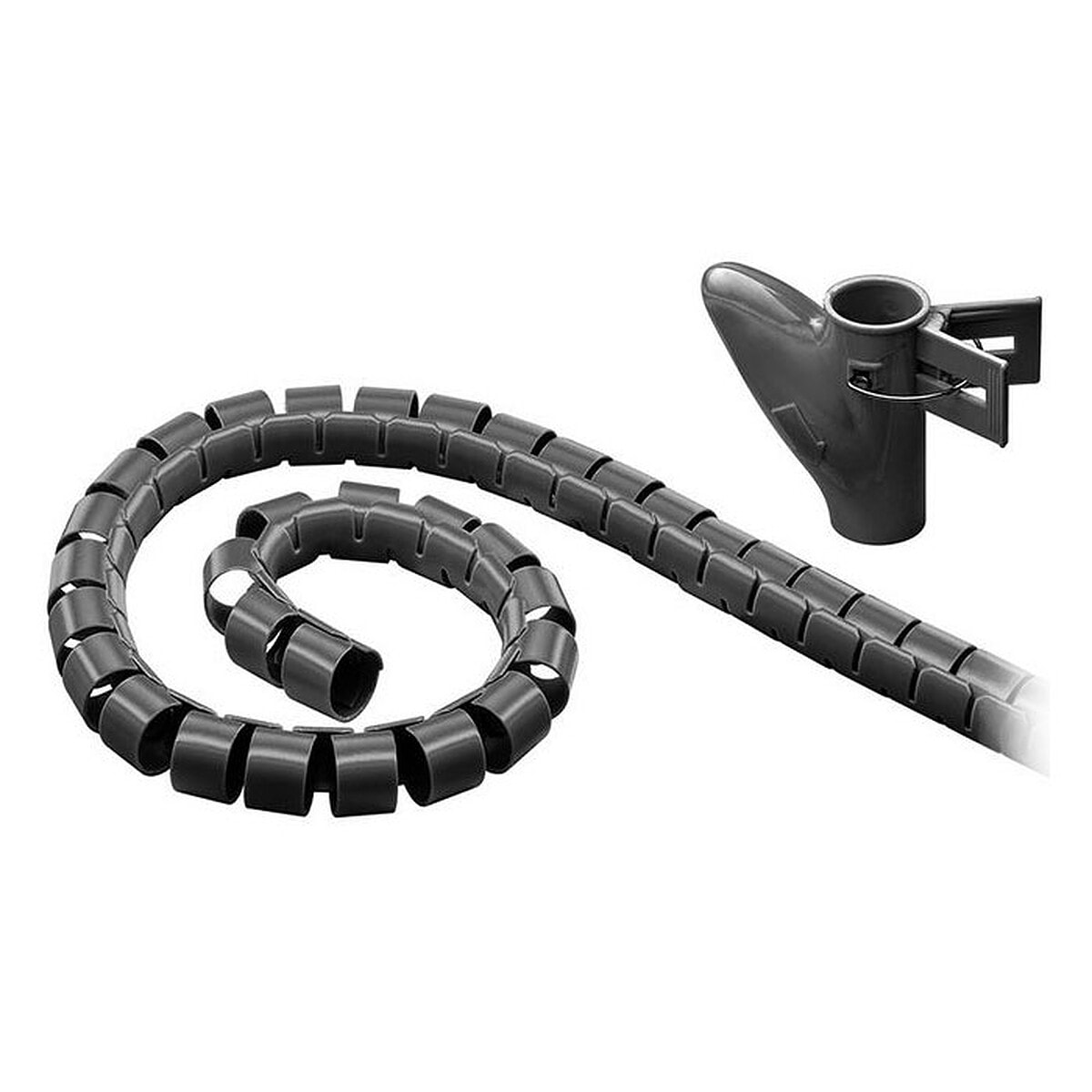Gaine de rangement haute qualité pour câbles - diamètre 20 mm max. - longueur 2.5 m (coloris noir) - Image 1