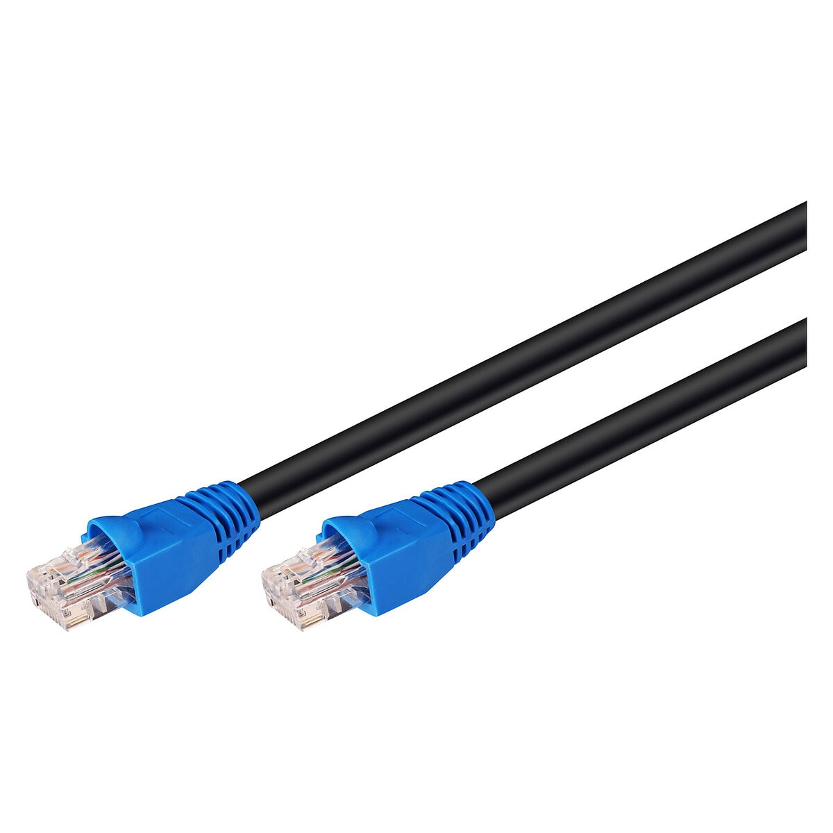 Câble RJ45 étanche catégorie 6 U/UTP 50 m (Bleu et Noir) - Image 1