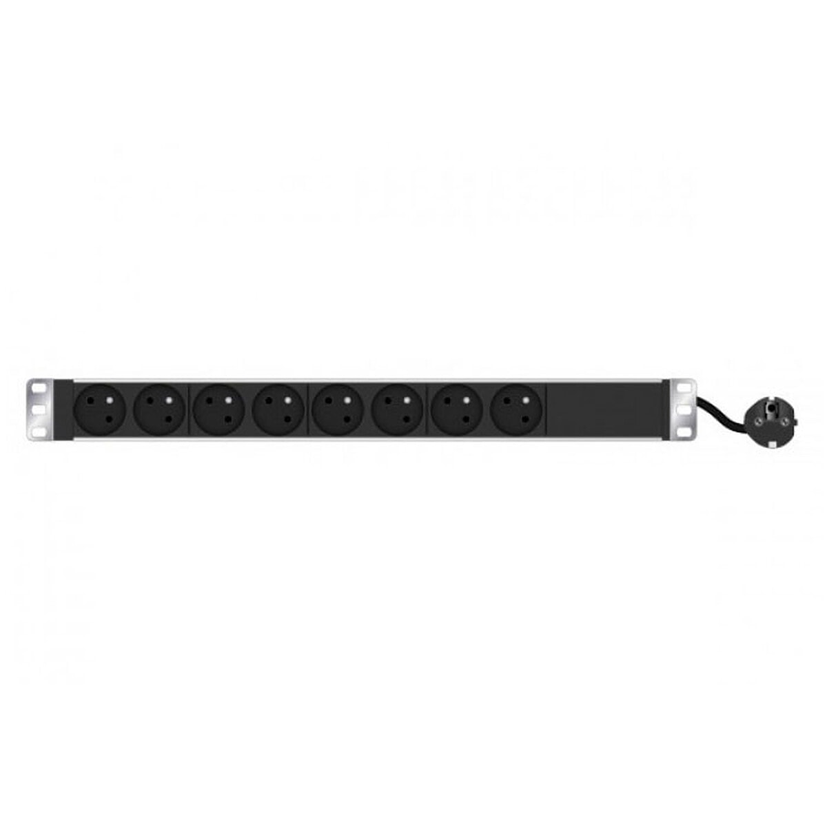 Multiprise rackable pour armoire réseau - longueur 19'' - hauteur 1U - 8 prises CEE 7/5 - fiche CEE 7/7 - Image 1
