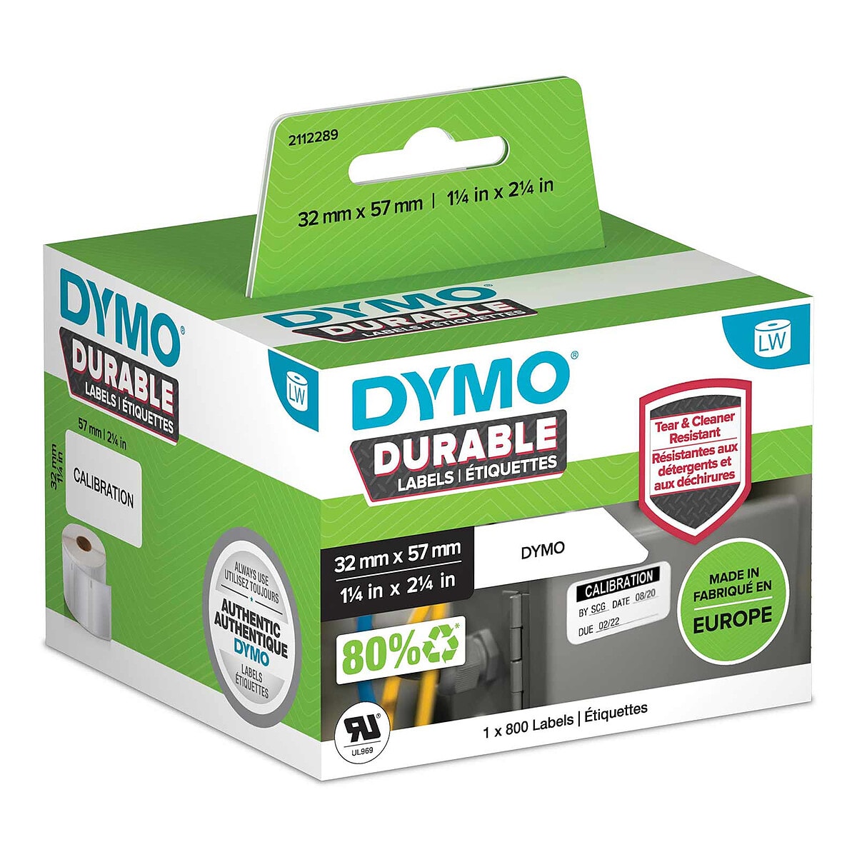 DYMO LW Rouleau d'étiquettes universelles permanentes blanches - 57 x 32 mm - Image 1