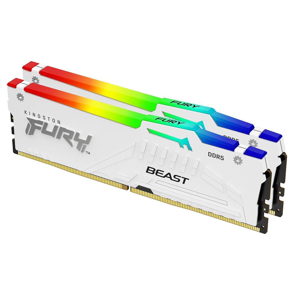 Kingston FURY Beast RGB 32 Go (2 x 16 Go) DDR5 5600 MHz CL40 - Blanc - Image 1