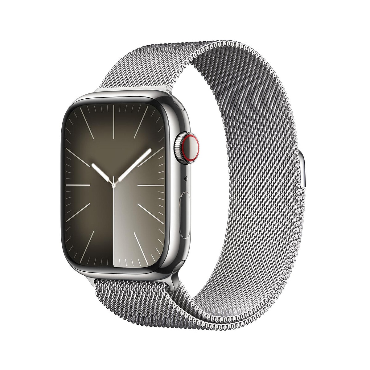 Apple Watch Series 9 GPS + Cellular Acier Inoxydable Argent Bracelet Milanais 45 mm - Image 1