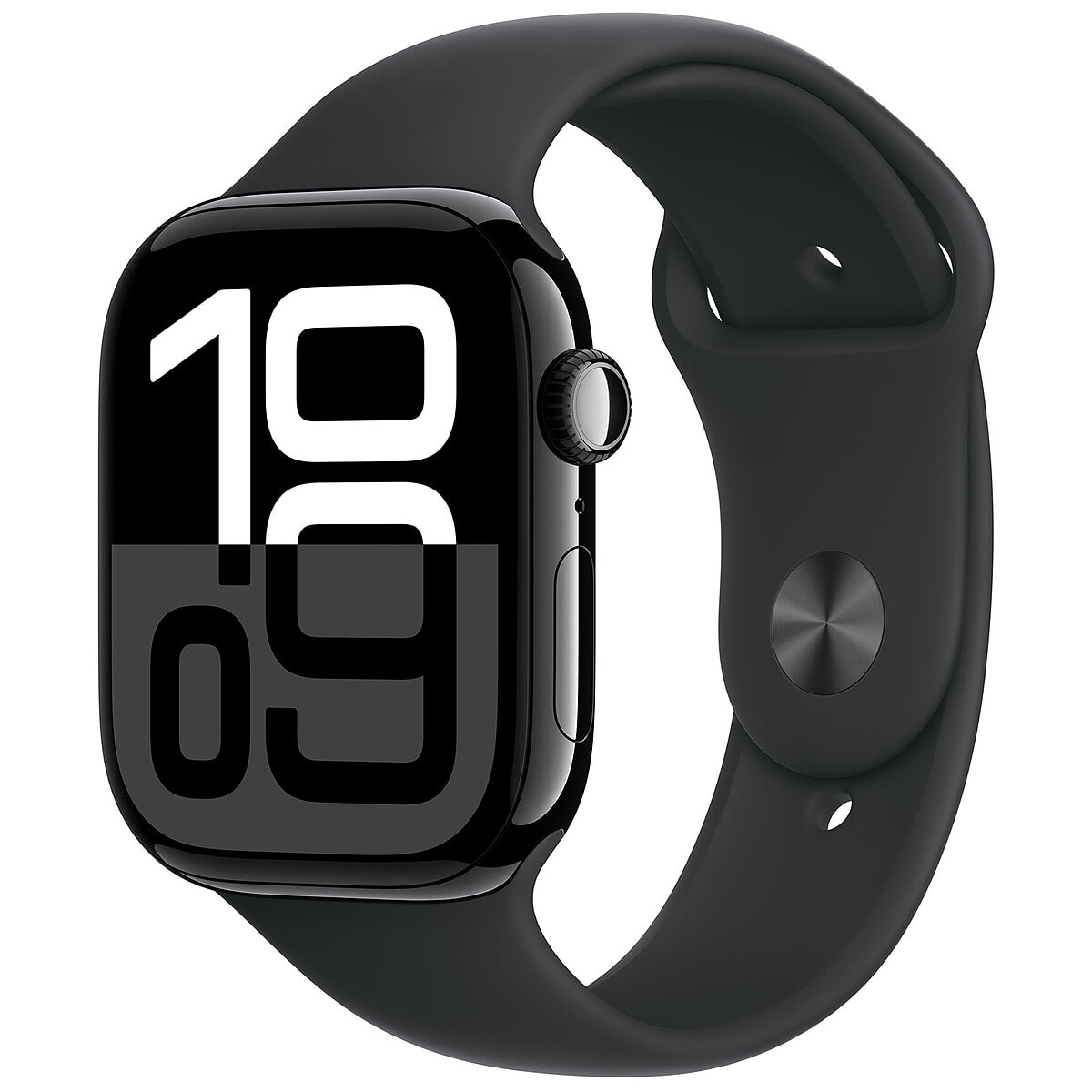 Apple Watch Series 10 GPS + Cellular 46 mm Aluminium Noir de Jais Bracelet Sport Noir S/M - Image 1