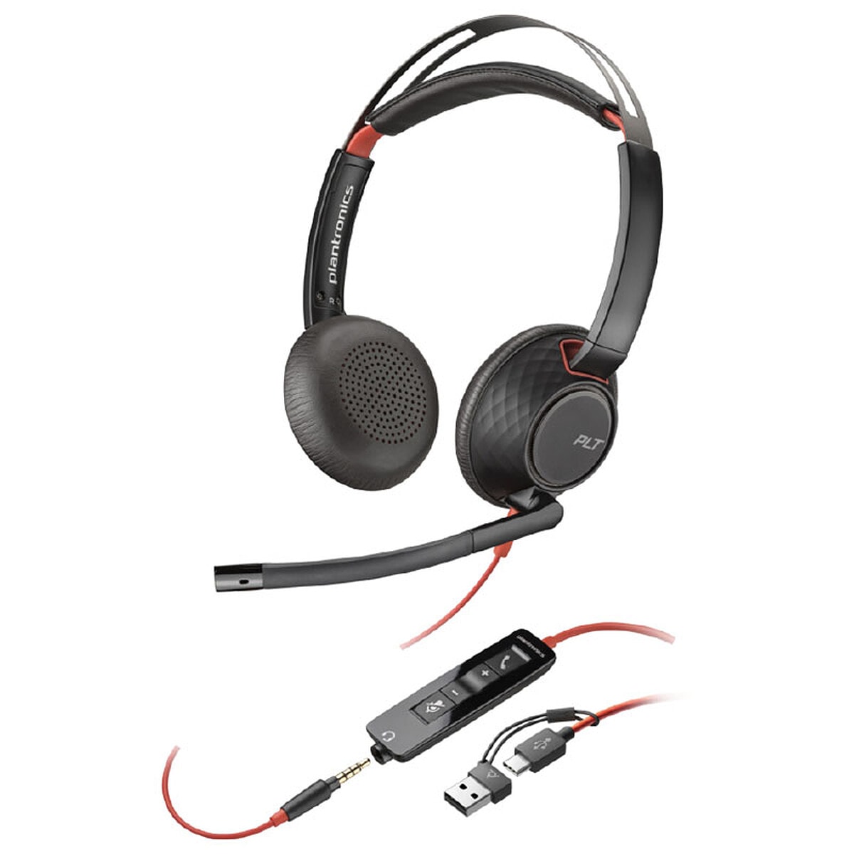 HP Poly Blackwire 5220 USB-C Stéréo Noir + Connexion 3.5 mm + Adaptateur USB-C/A (Bulk) - Image 1
