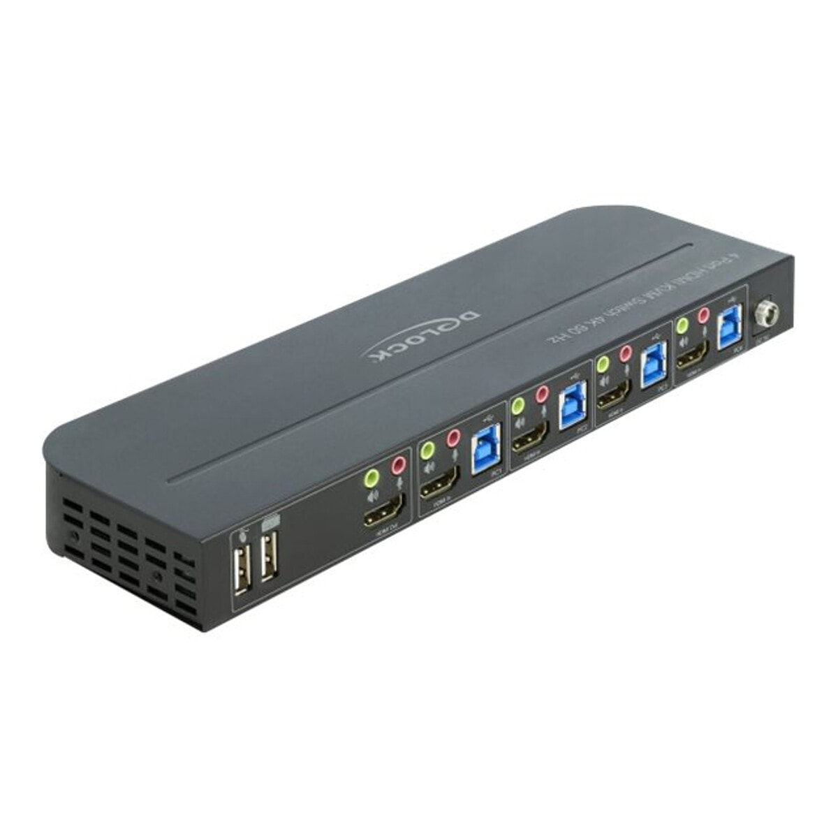 DeLock Switch KVM 4 ports HDMI 4K 60 Hz avec hub USB 3.0 et audio intégré - Image 1