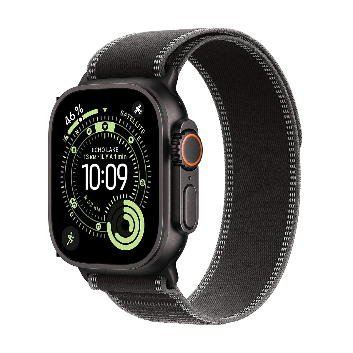 Apple Watch Ultra 3 GPS + Cellular 49 mm Titane Noir Boucle Trail Noir/Charbon M/L - Image 1