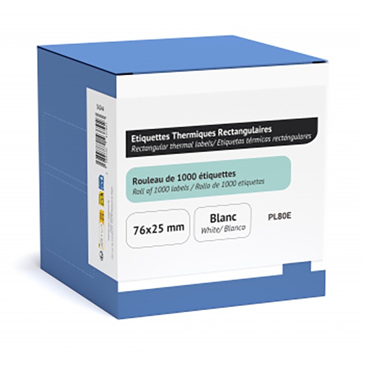 UPrint Rouleau de 1000 étiquettes adhésives blanches 76 x 25 mm pour PL80e - Image 1
