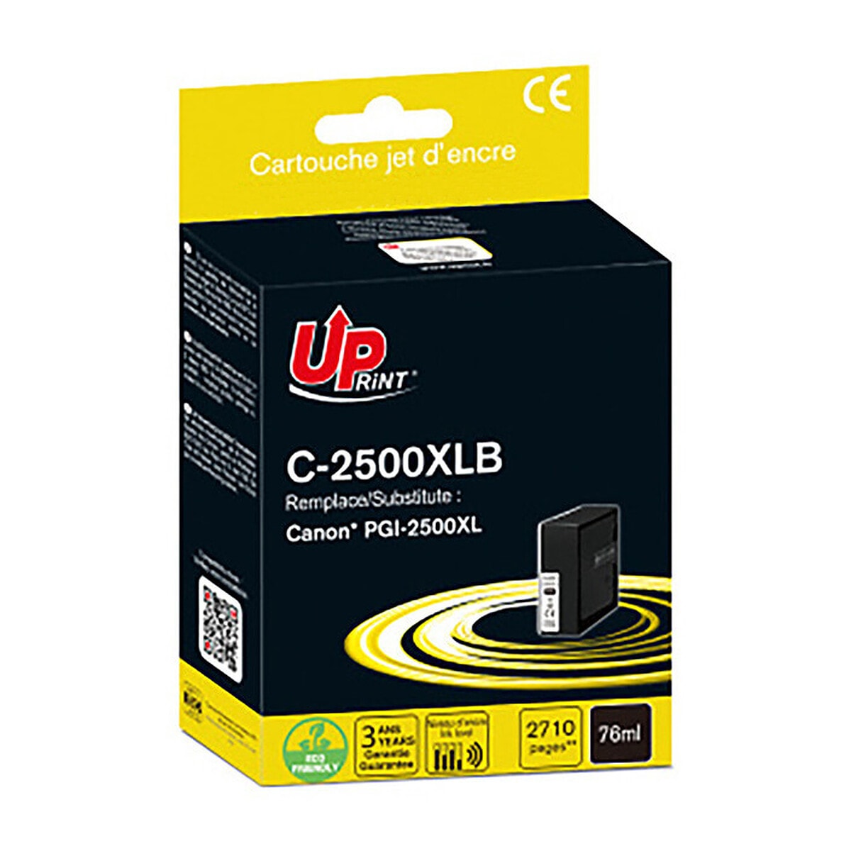 UPrint C-2500XLB Cartouche compatible Canon PGI-2500XL BK (Noir) - Image 1