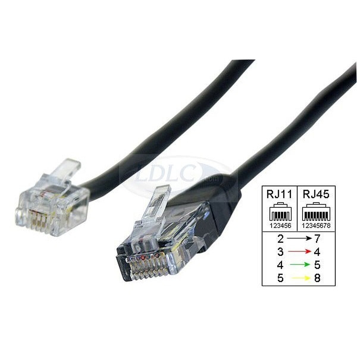 Câble adaptateur RJ11 mâle / RJ45 mâle (3 mètres) - Image 1