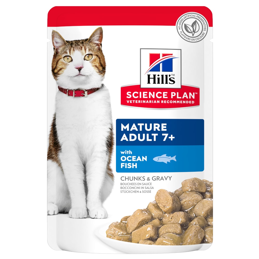Hill's Science Plan Mature Adult 7+ pescado del océano y pollo - 24 x 85 g Pescado del océano - Image 1