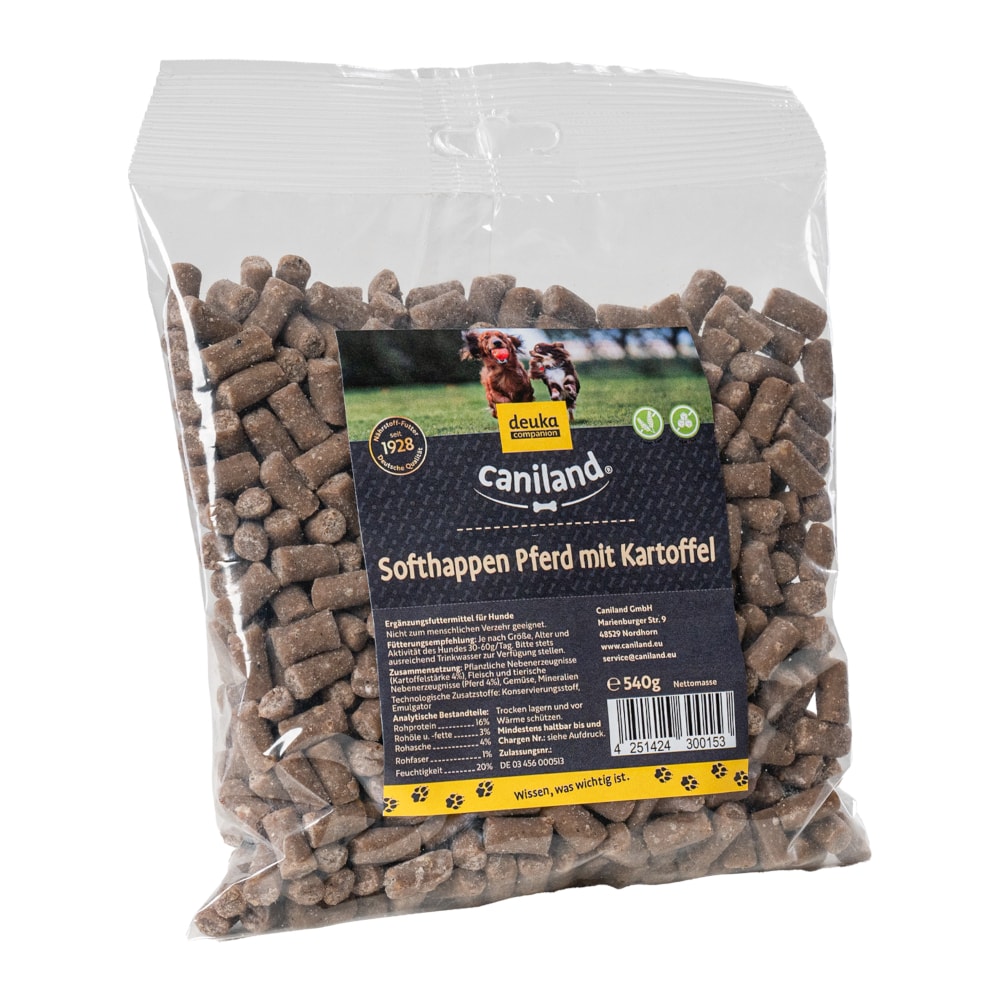Caniland Soft bocaditos de caballo sin cereales - 4 x 540 g - Pack Ahorro - Image 1