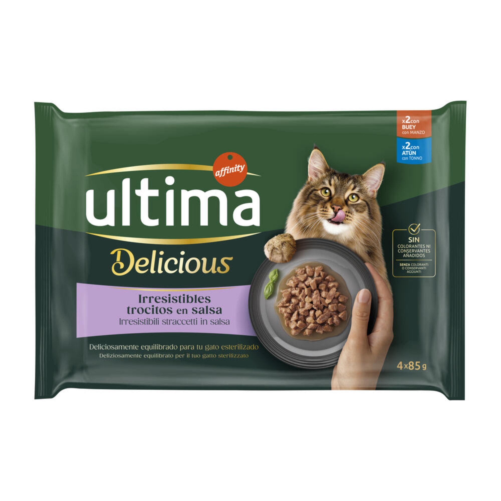 Ultima Delicious Adult Sterilized 48 x 85 g - Vacuno y atún - Image 1