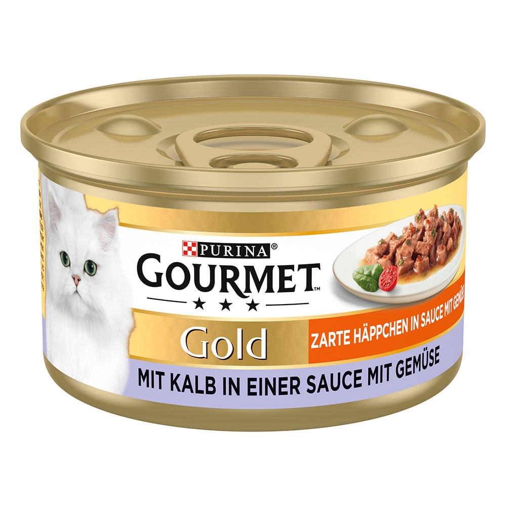 Purina Gourmet Gold Bocaditos en Salsa 48 x 85 g - Pack Ahorro - Ternera y verdura - Image 1
