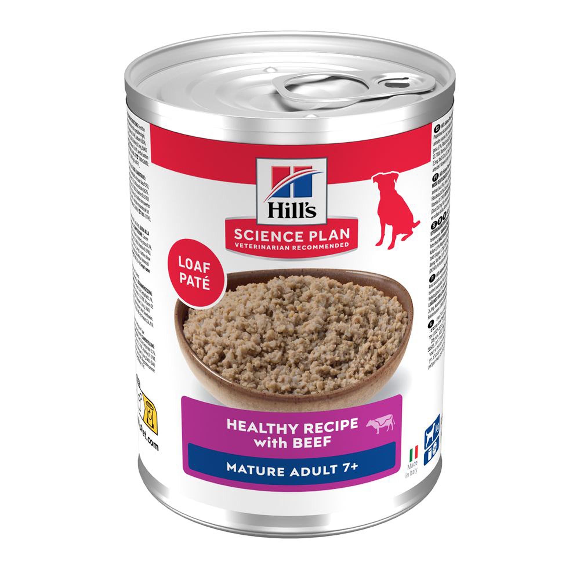Hill's Science Plan Mature Adult 7+ latas para perros - con vacuno (12 x 370 g) - Image 1