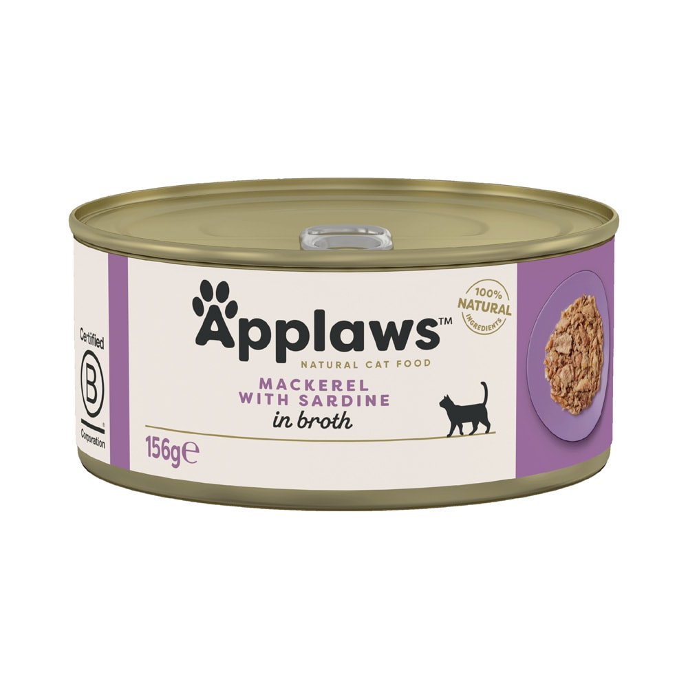 Applaws en caldo 12 x 156 g latas para gatos - Pack Ahorro - Caballa y sardinas - Image 1