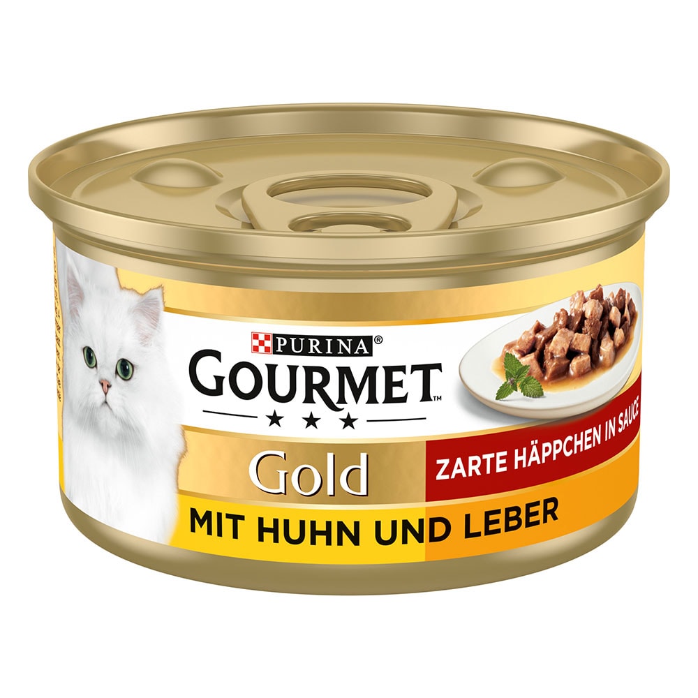 Purina Gourmet Gold Bocaditos en Salsa 48 x 85 g - Pack Ahorro - Pollo e hígado - Image 1