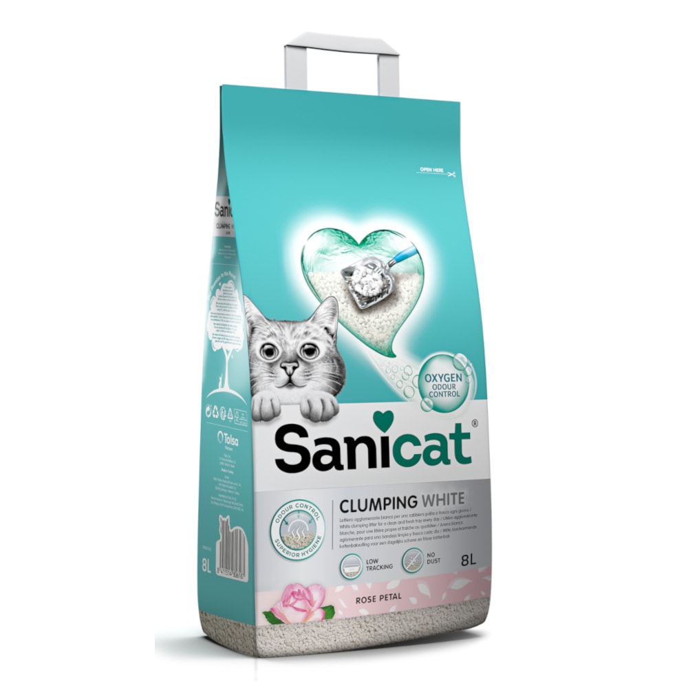 Sanicat Clumping White Rose - 2 x 8 l - Pack Ahorro - Image 1