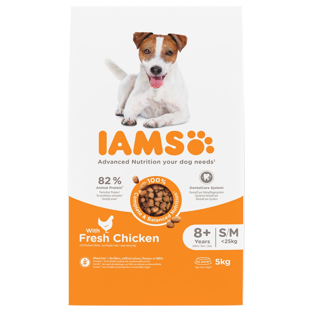 IAMS Advanced Nutrition Senior Small & Medium Dog 8+ con pollo - 2 x 5 kg - Pack Ahorro - Image 1