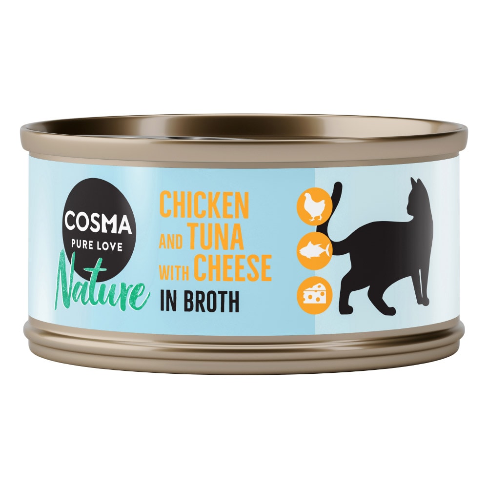 Cosma Nature 24 x 70 g - Pack Ahorro - Pollo y atún con queso - Image 1